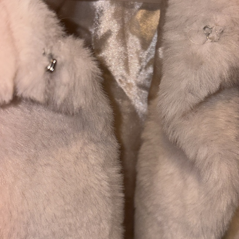 Rare Editions Soft Faux Fur Jacket Size 5 Off White/Cream - Picture 5 of 9